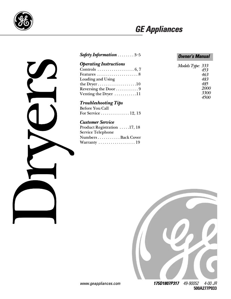 Imagen de la primera página del manual del dispositivo DBSR453EAAA