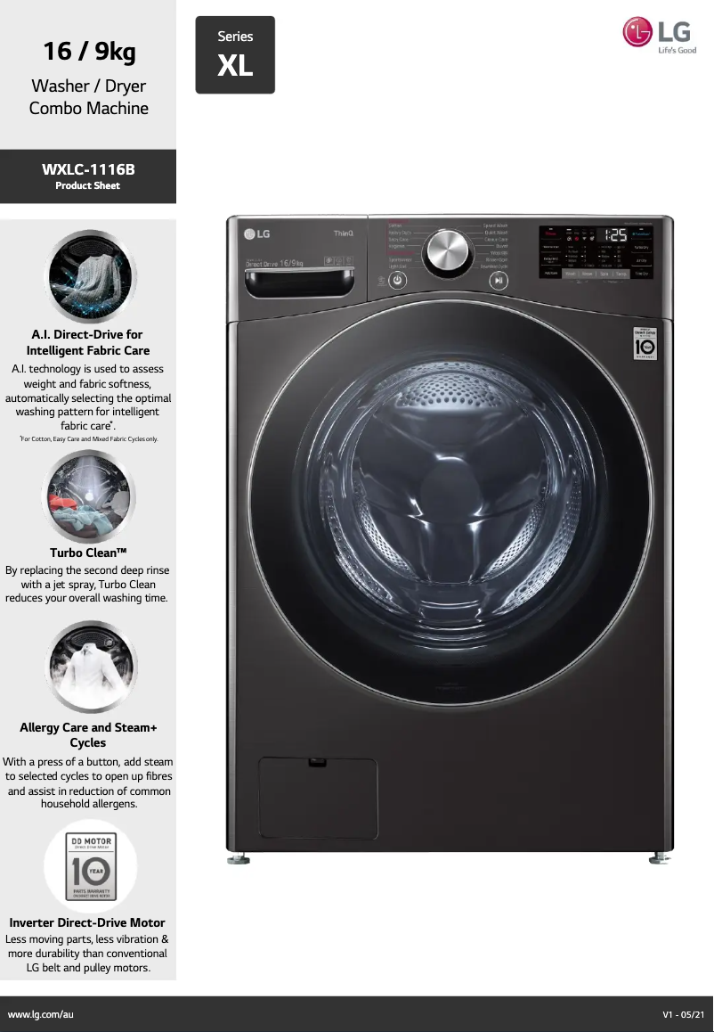 Página 1 del manual Ficha técnica LG WXLC-1116B