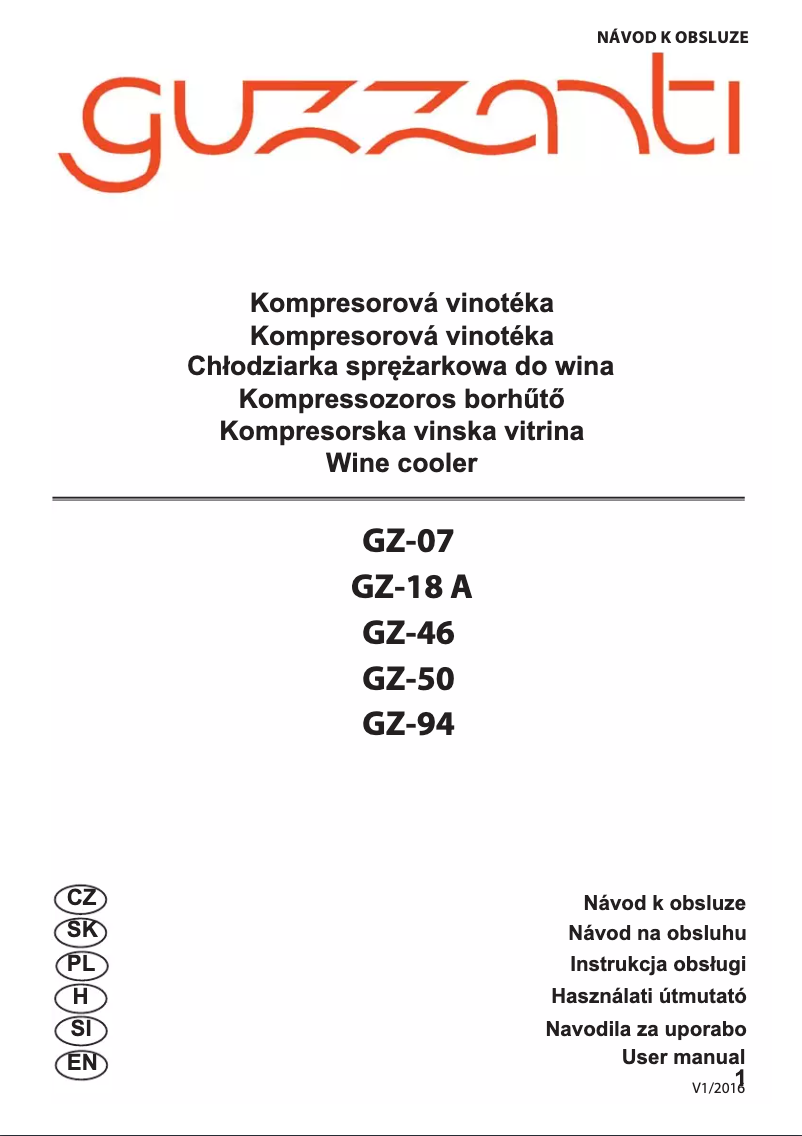 Imagen de la primera página del manual del dispositivo GZ-07