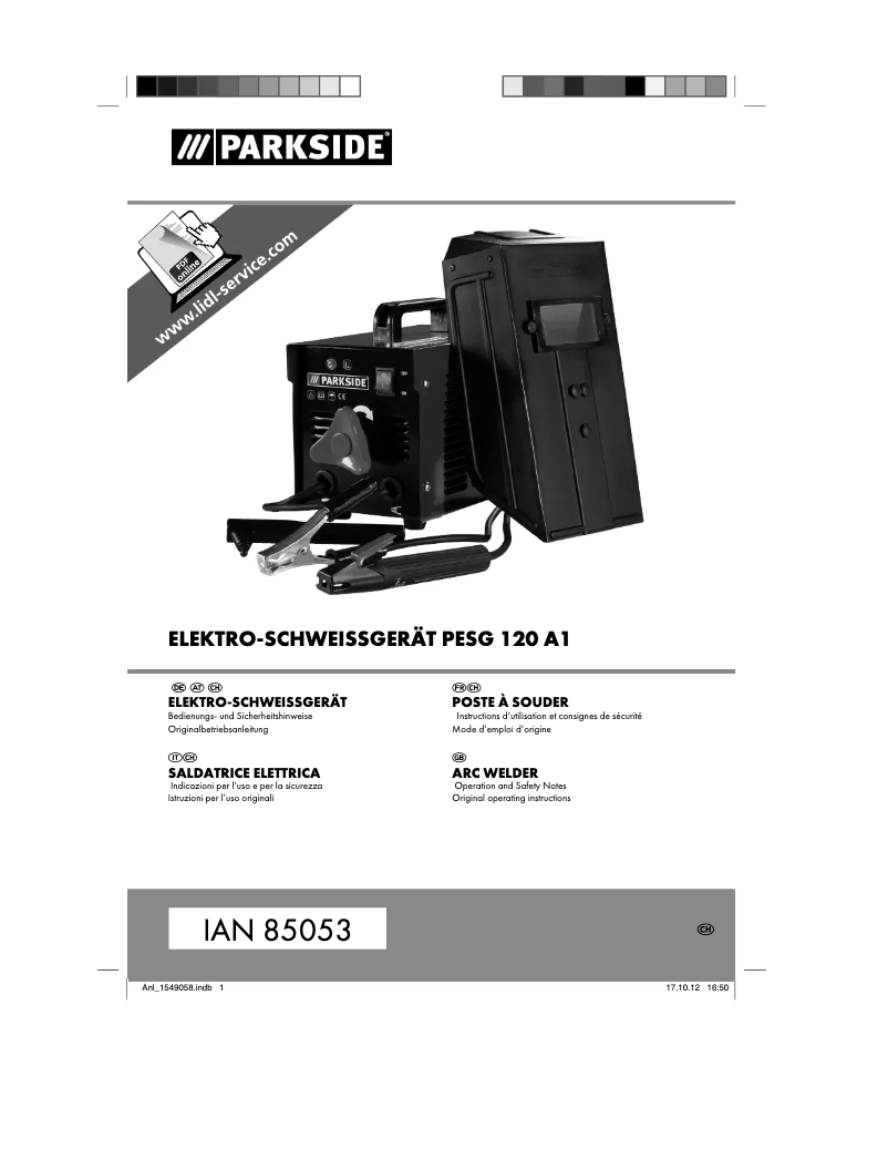 Imagen de la primera página del manual del dispositivo PESG 120 A1