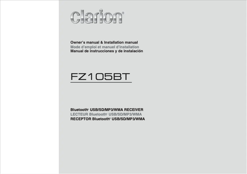 Página 1 del manual Manual de usuario Clarion FZ105