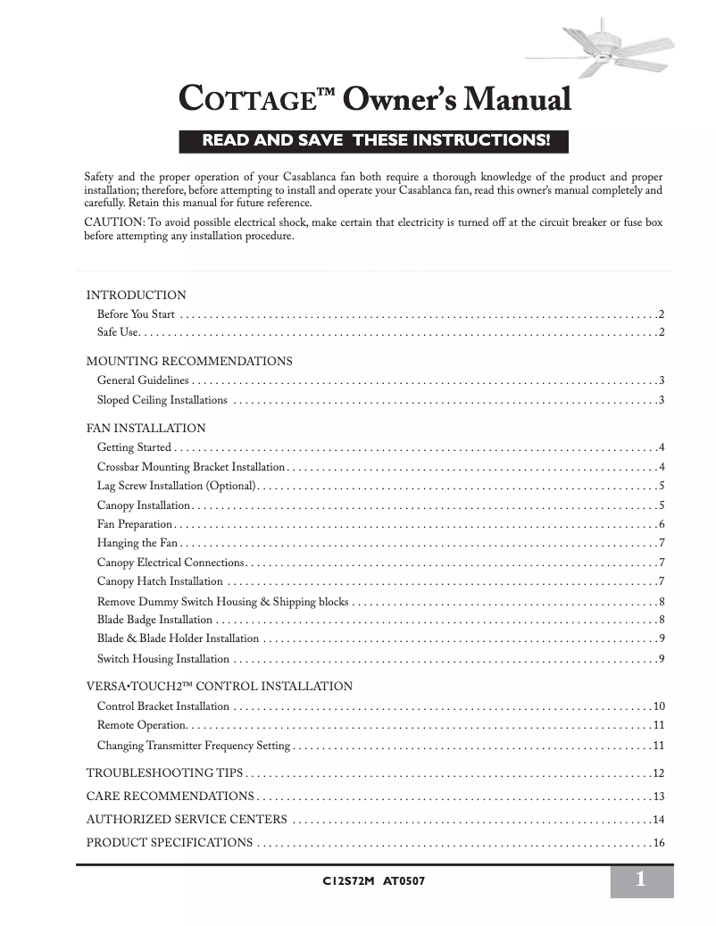 Imagen de la primera página del manual del dispositivo Stealth 59091