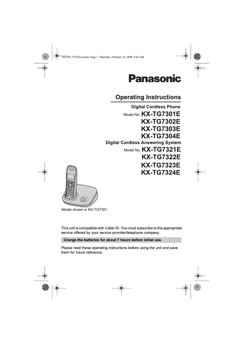 Página 1 del manual Manual de usuario Panasonic KX-TG7323E