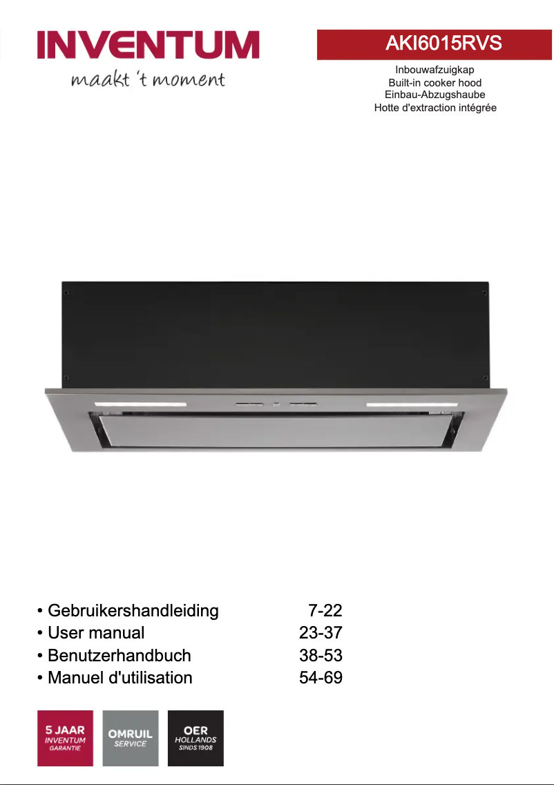 Página 1 del manual Manual de usuario Inventum AKI6015RVS