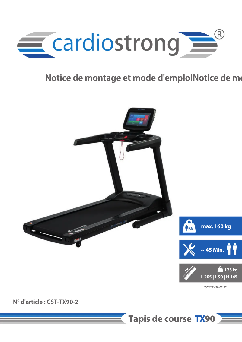 Página nº 1 - Manual de usuario Cardiostrong TX90