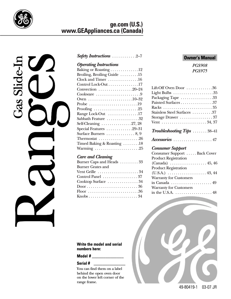 Imagen de la primera página del manual del dispositivo PGS908BEMBB