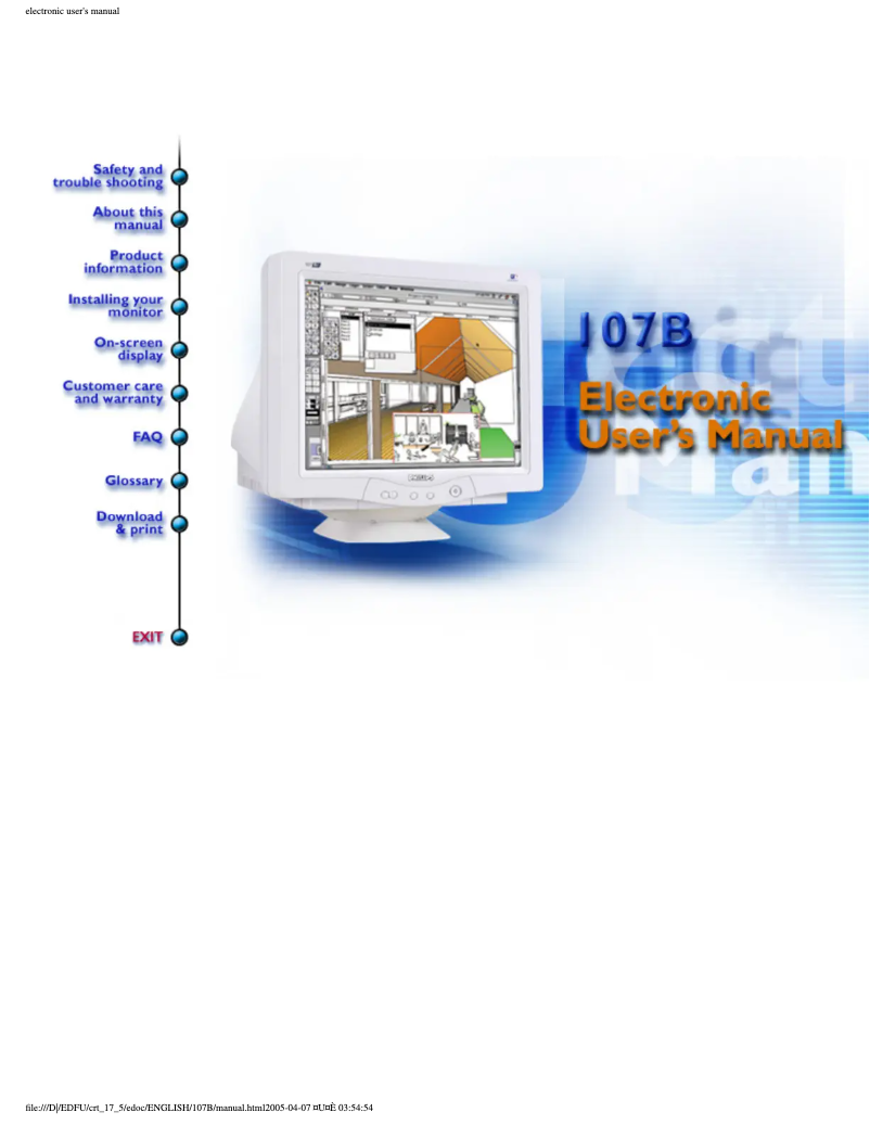 Imagen de la primera página del manual del dispositivo 107B5