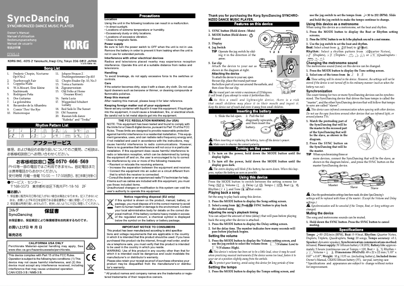 Página 1 del manual Manual de usuario Korg SY-1D