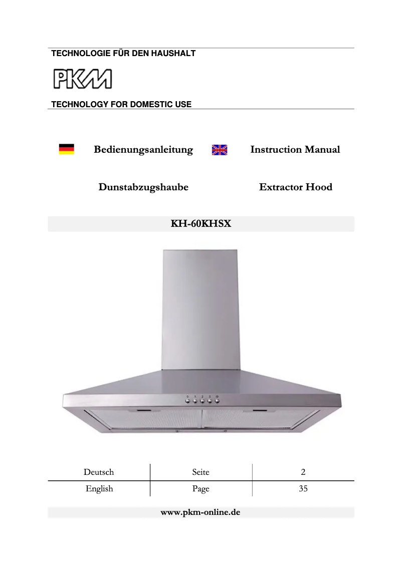 Imagen de la primera página del manual del dispositivo KH-60KHSX