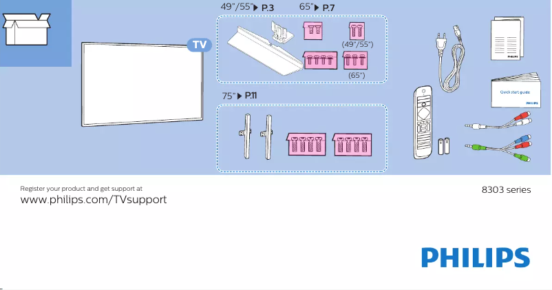 Imagen de la primera página del manual del dispositivo 65PUS8303