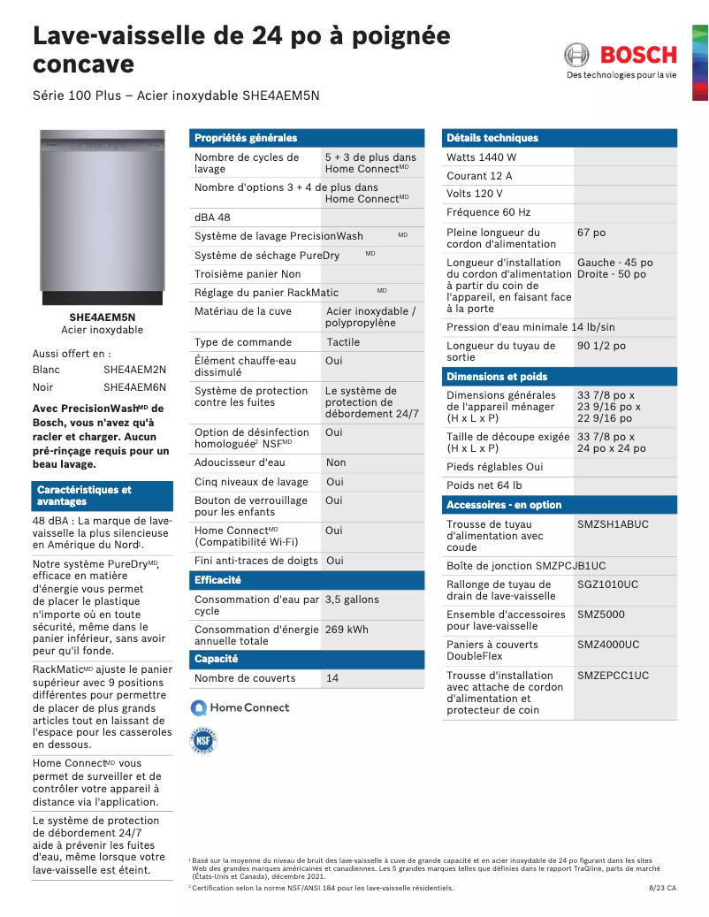 Imagen de la primera página del manual del dispositivo SHE4AEM5N