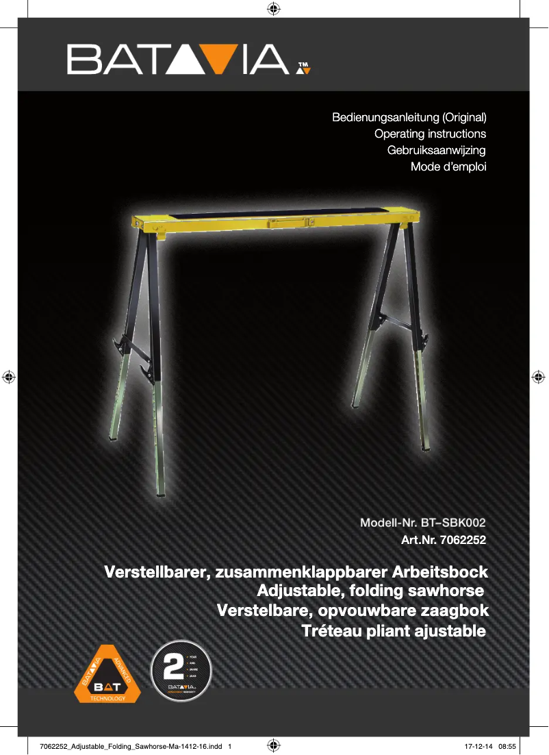 Imagen de la primera página del manual del dispositivo BT–SBK002