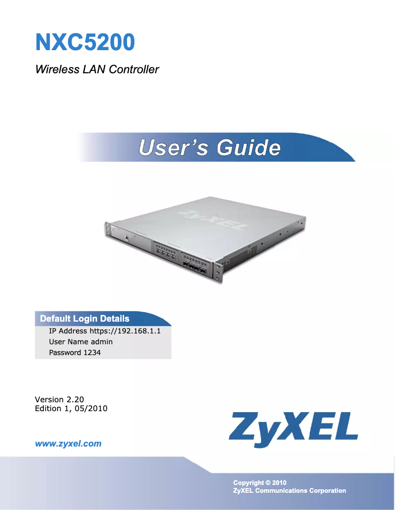 Página 1 del manual Manual de usuario ZyXEL NXC5200
