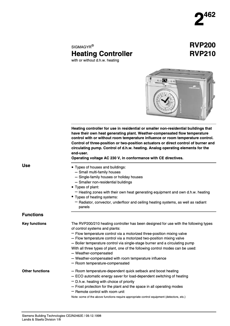 Imagen de la primera página del manual del dispositivo RVP200