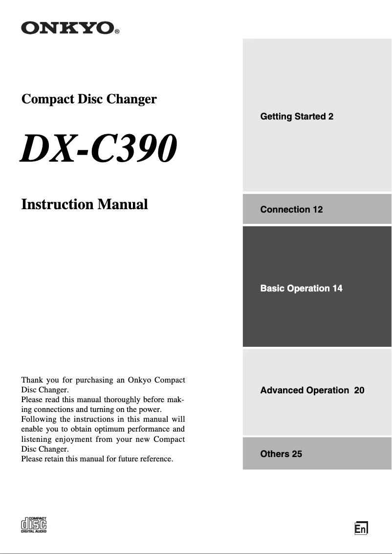 Imagen de la primera página del manual del dispositivo DX-C390
