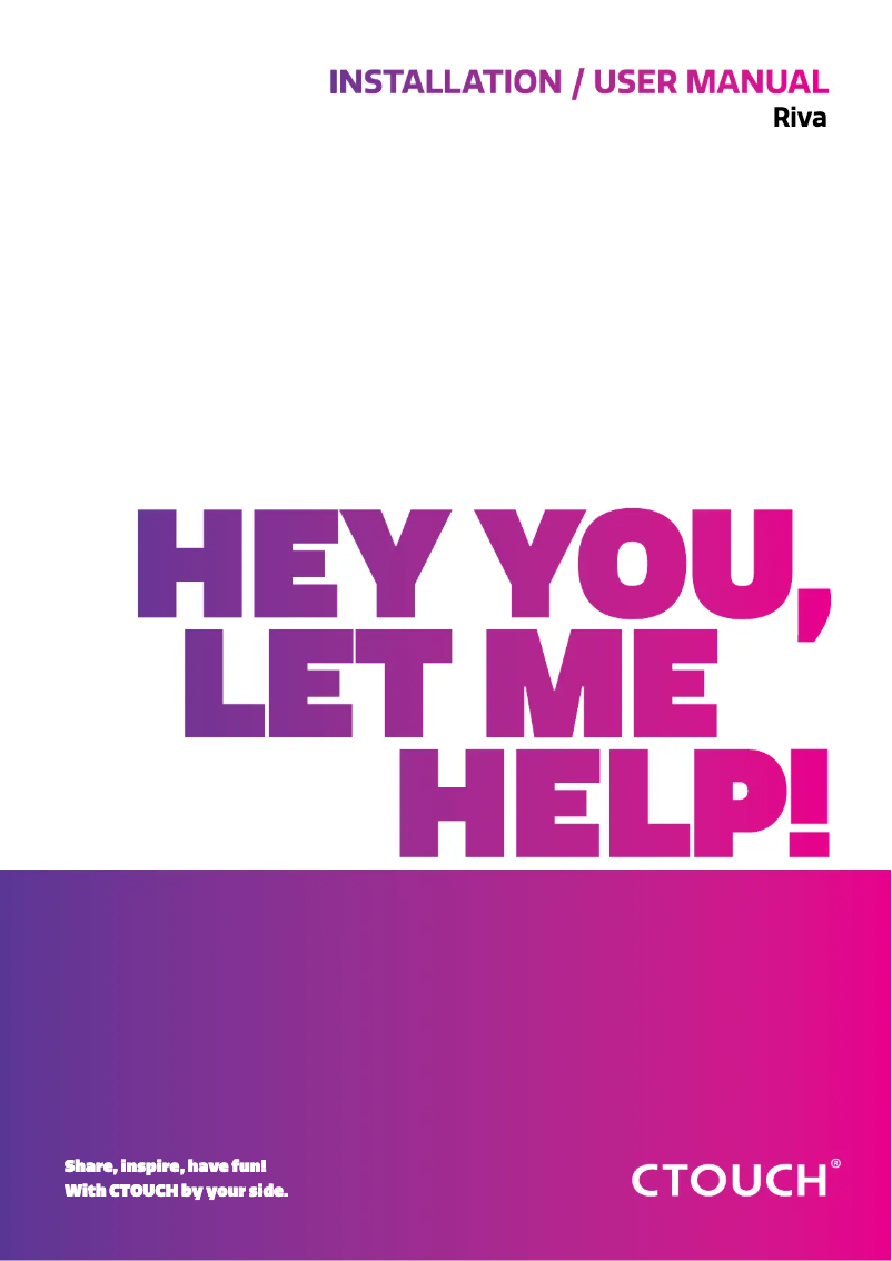 Página 1 del manual Manual de usuario CTOUCH Riva