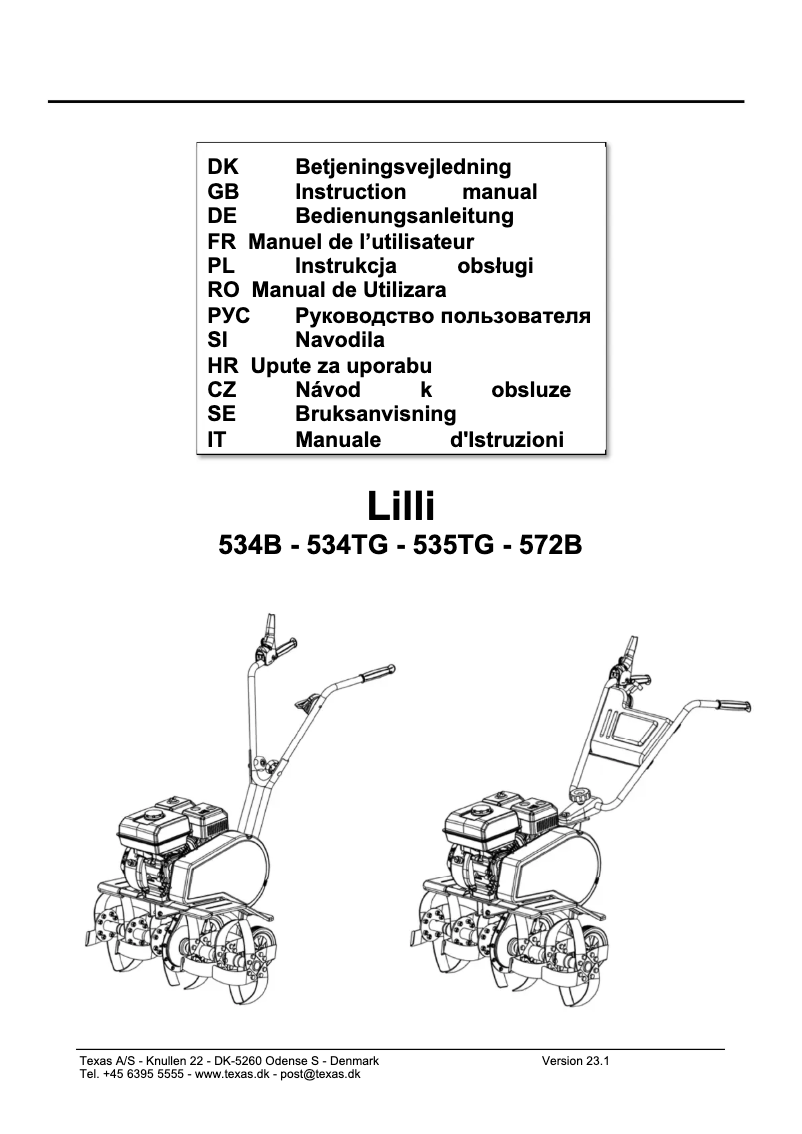 Imagen de la primera página del manual del dispositivo Lilli 534B