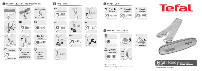 Página nº 1 - Manual de usuario Tefal Handy LK2000V0