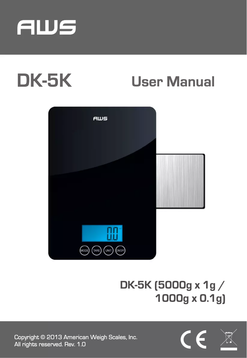 Imagen de la primera página del manual del dispositivo DK-5K