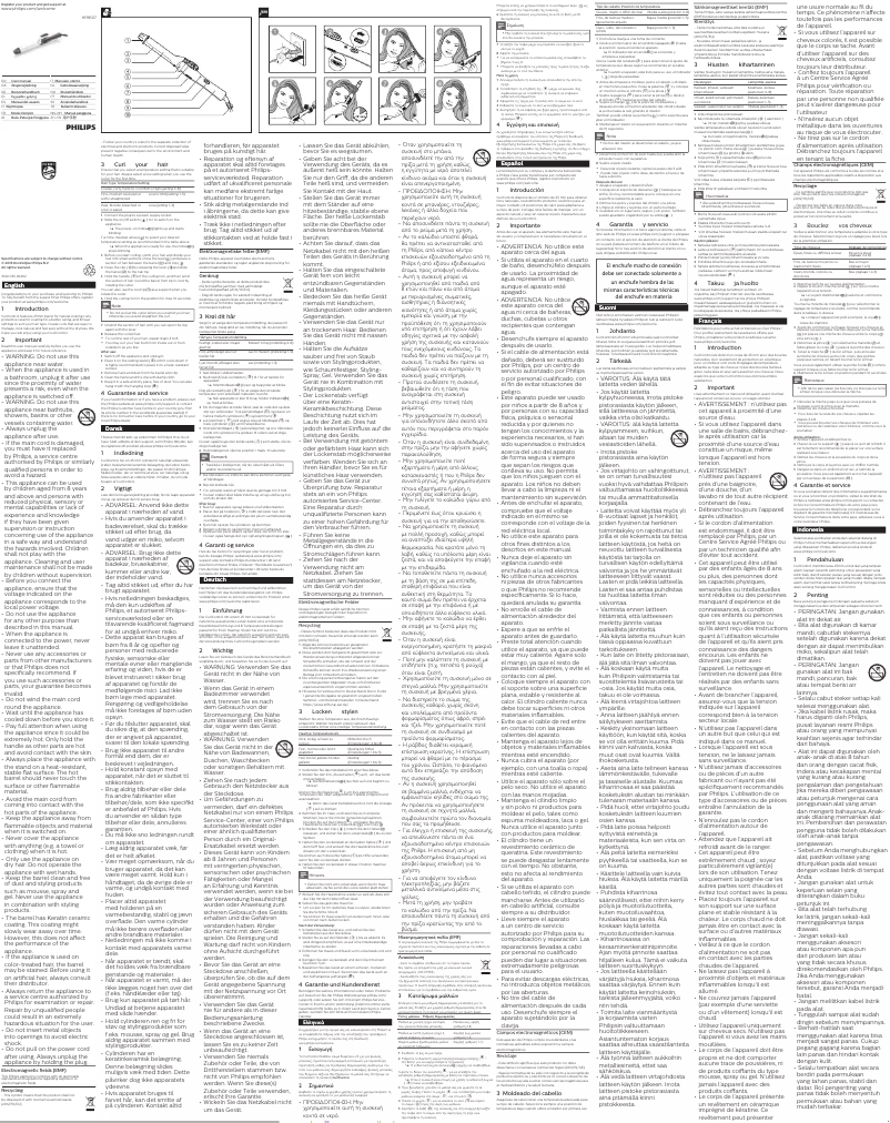 Imagen de la primera página del manual del dispositivo KeraShine HP8607