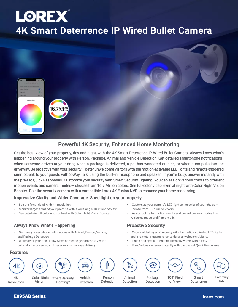 Página nº 1 - Ficha técnica Lorex E895AB