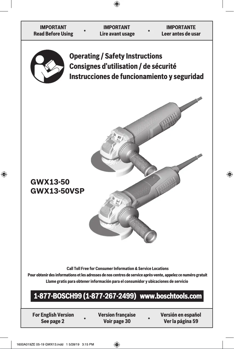 Imagen de la primera página del manual del dispositivo GWX13-50VSP