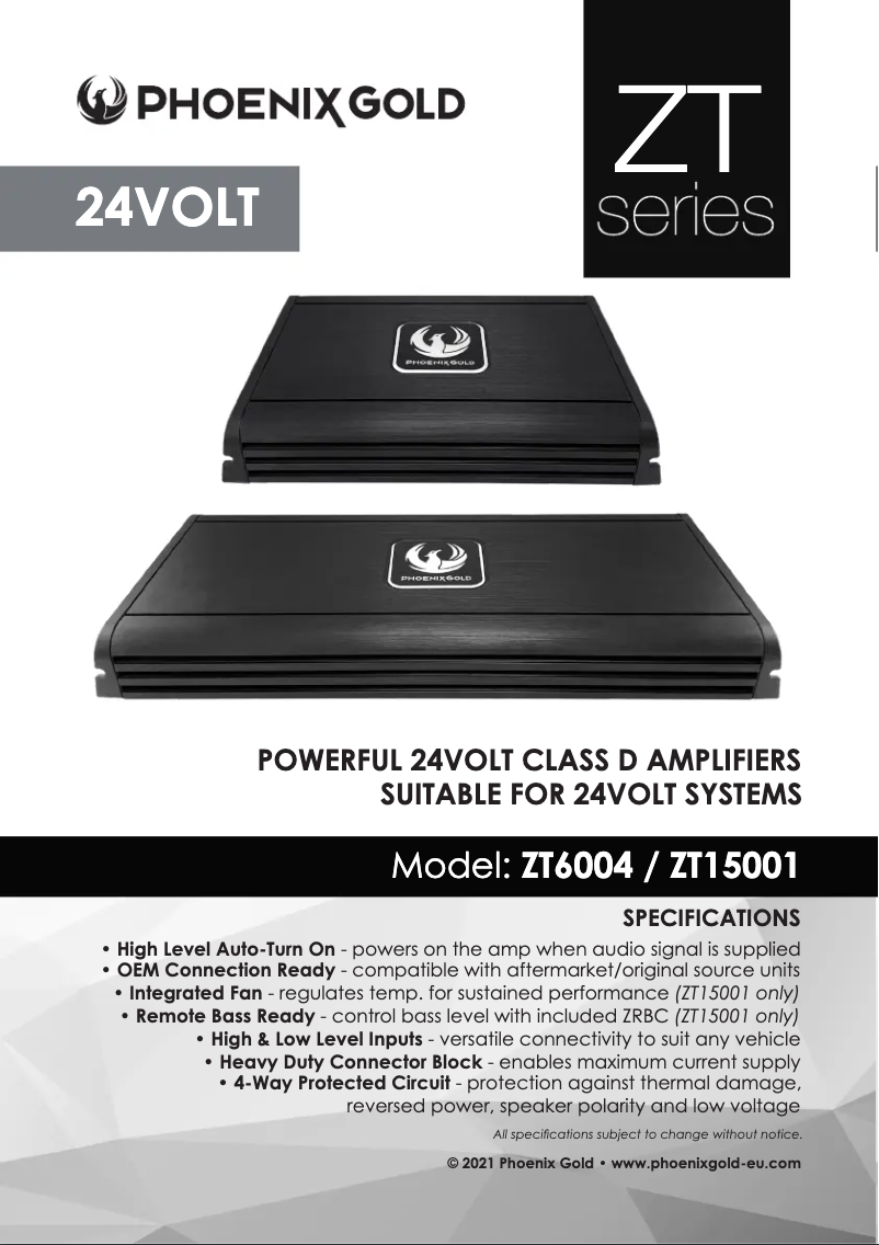 Página nº 1 - Manual de usuario Phoenix Gold ZT6004