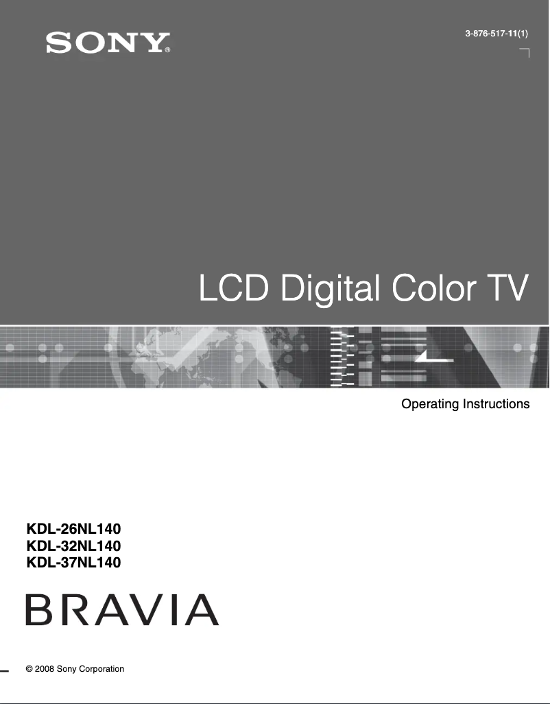 Imagen de la primera página del manual del dispositivo Bravia KDL-32NL140