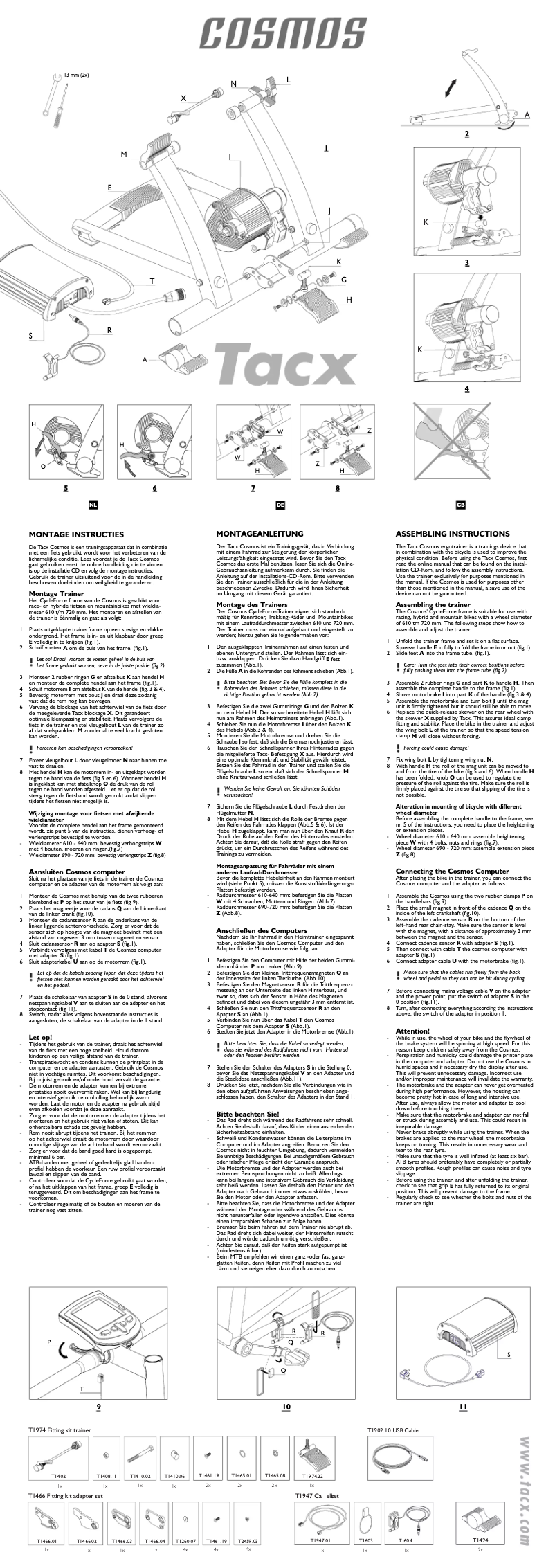 Página nº 1 - Manual de usuario Tacx Cosmos