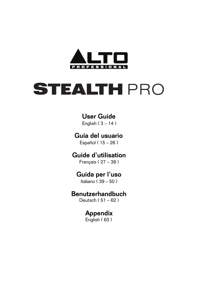 Imagen de la primera página del manual del dispositivo Stealth Pro