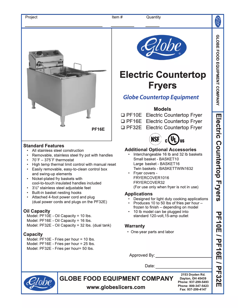 Página 1 del manual Manual de uso y mantenimiento Globe PF32E