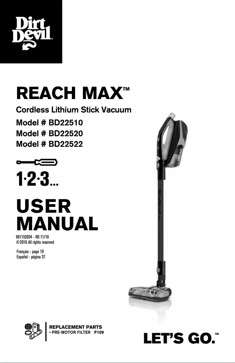 Imagen de la primera página del manual del dispositivo Reach Max BD22510