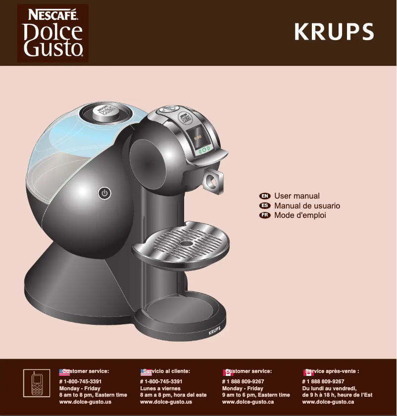 Imagen de la primera página del manual del dispositivo Nescafé Dolce Gusto Creativa KP2509