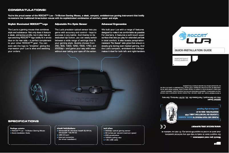 Página nº 1 - Manual de usuario Roccat Lua Tri-Button