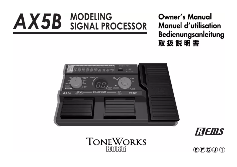 Imagen de la primera página del manual del dispositivo ToneWorks AX5B