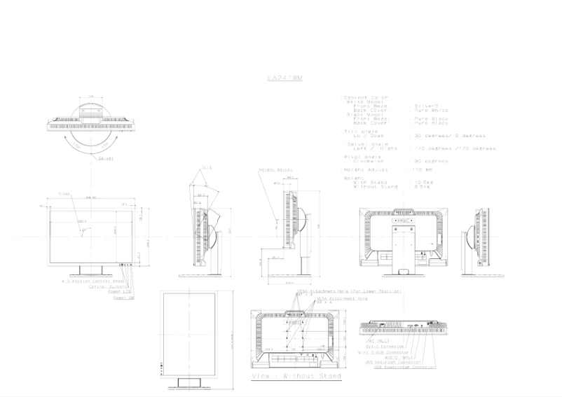 Imagen de la primera página del manual del dispositivo MultiSync EA241WM