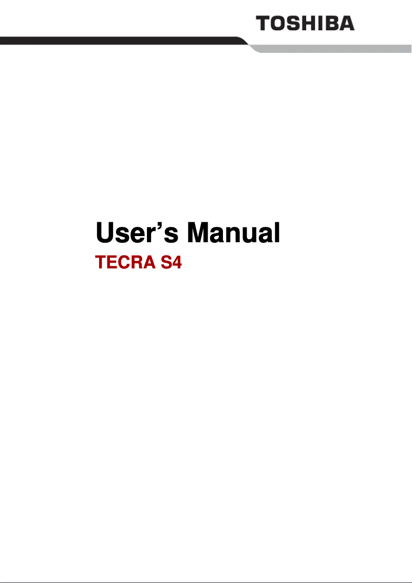 Página 1 del manual Manual de usuario Toshiba Tecra S4