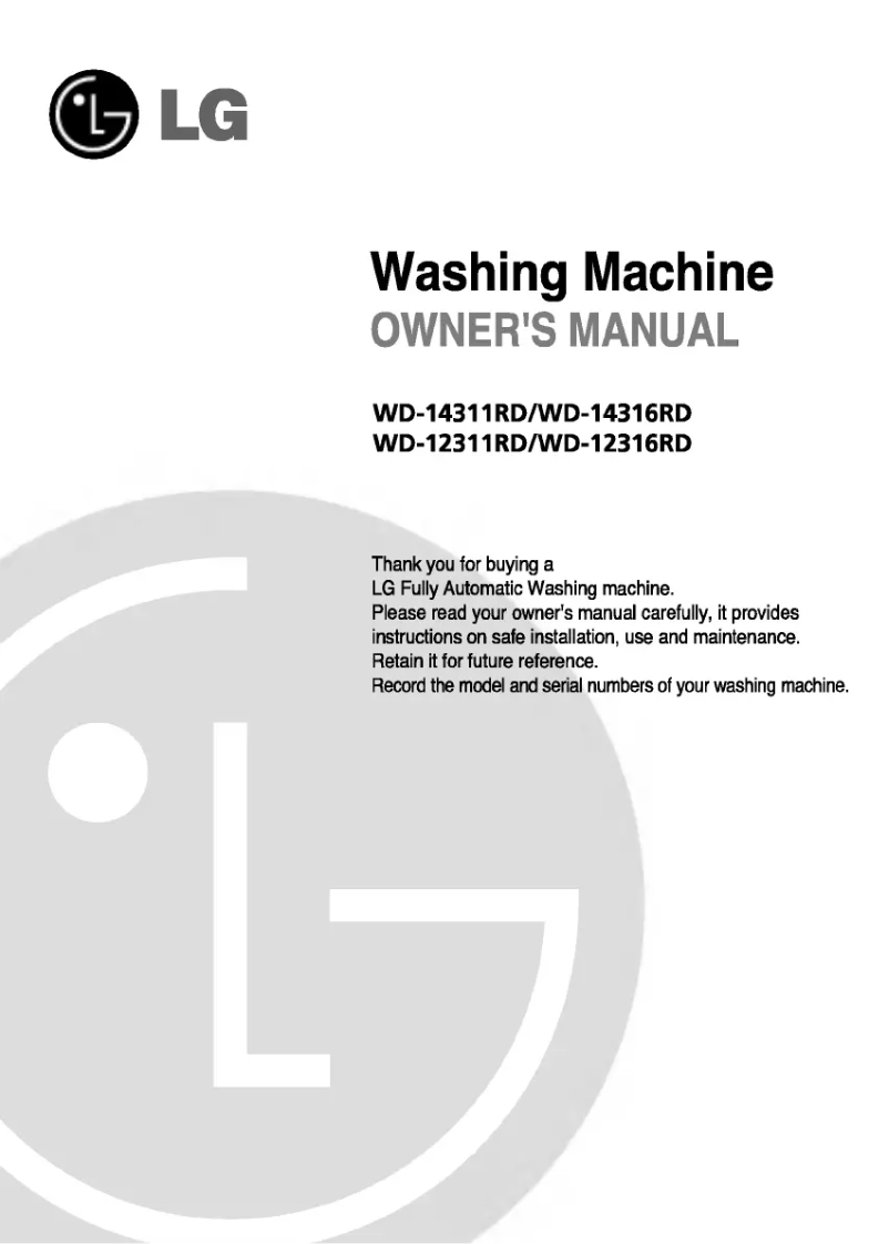 Página nº 1 - Manual de usuario LG WD-12311RD