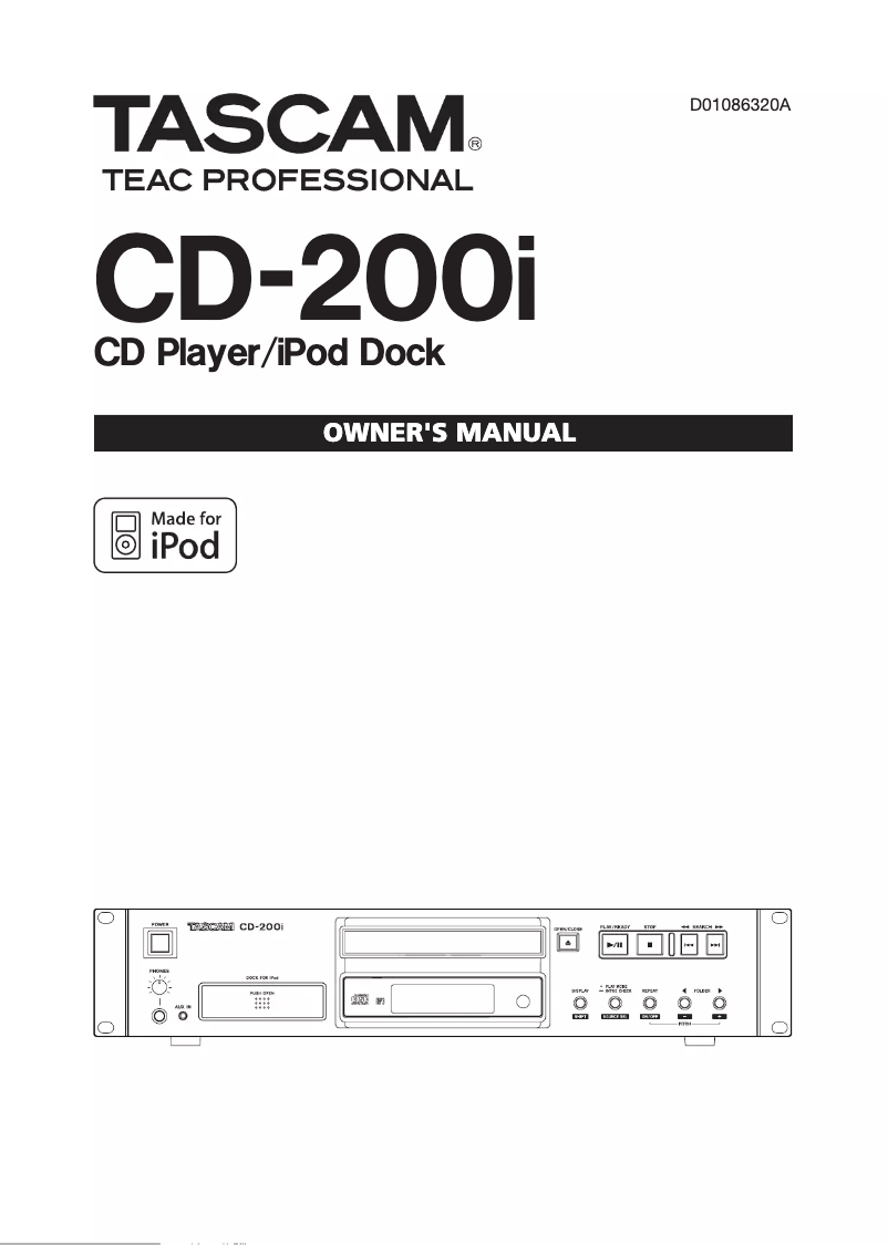 Página 1 del manual Manual de usuario Tascam CD-200IB