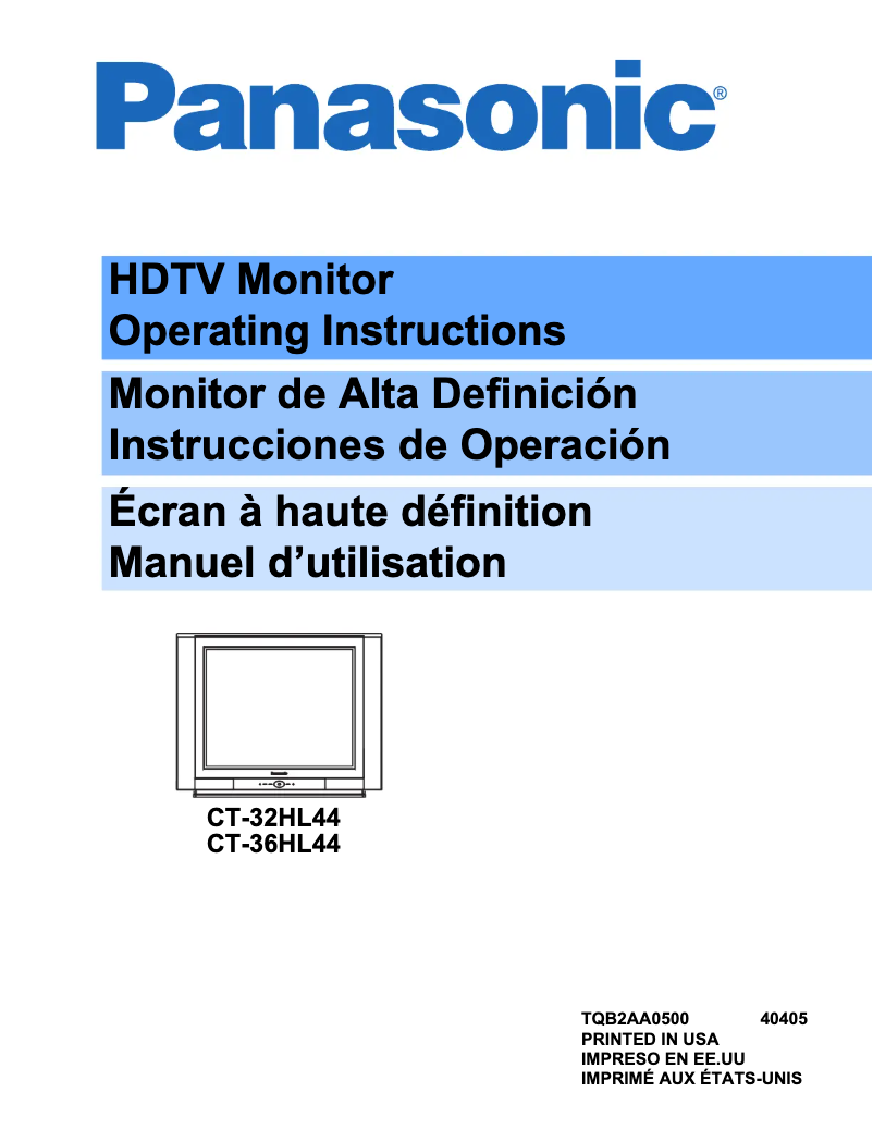 Imagen de la primera página del manual del dispositivo CT-36HL44