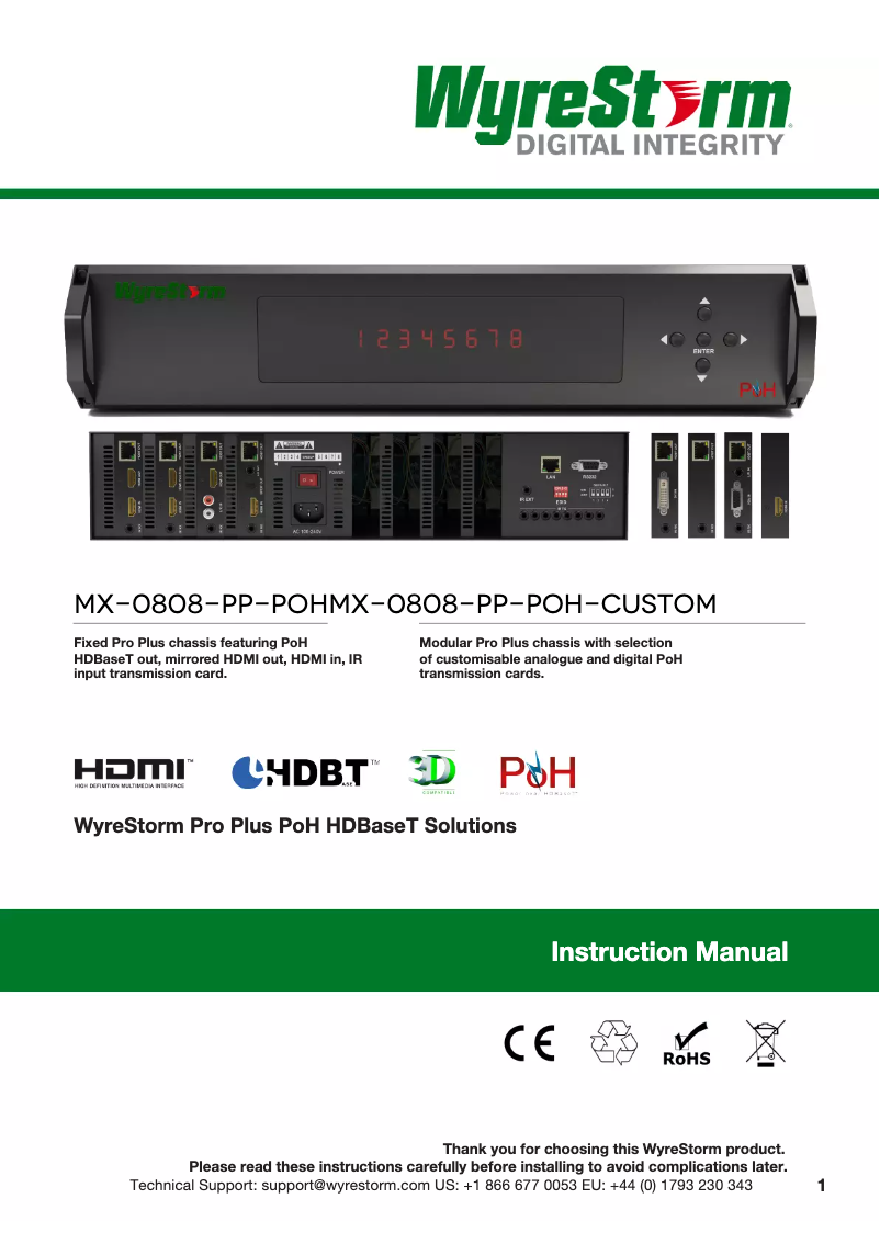 Página nº 1 - Manual de usuario WyreStorm TX-POH-100