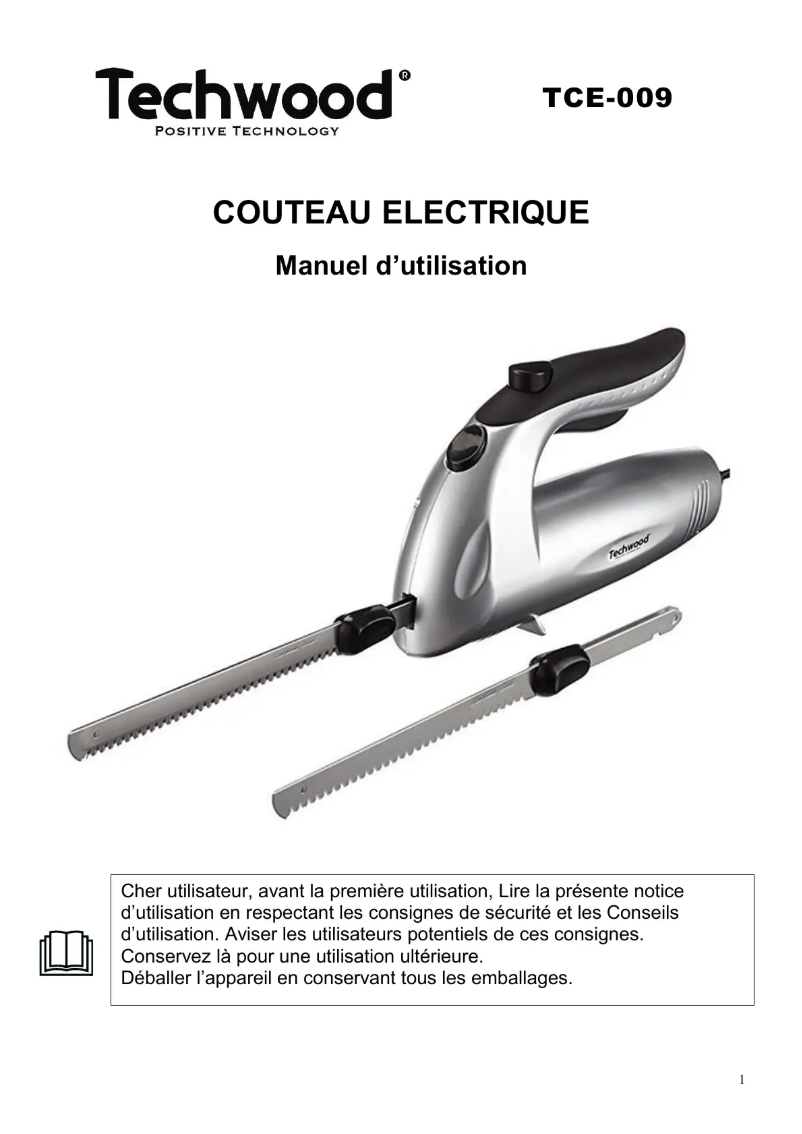 Imagen de la primera página del manual del dispositivo TCE-009