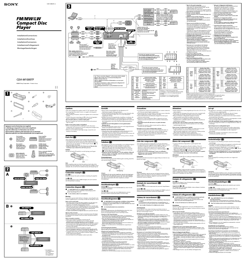 Imagen de la primera página del manual del dispositivo CDX-M1000TF