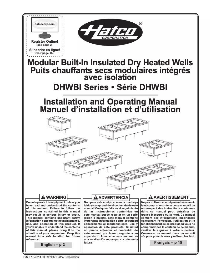 Página 1 del manual Manual de usuario Hatco DHWBI-6