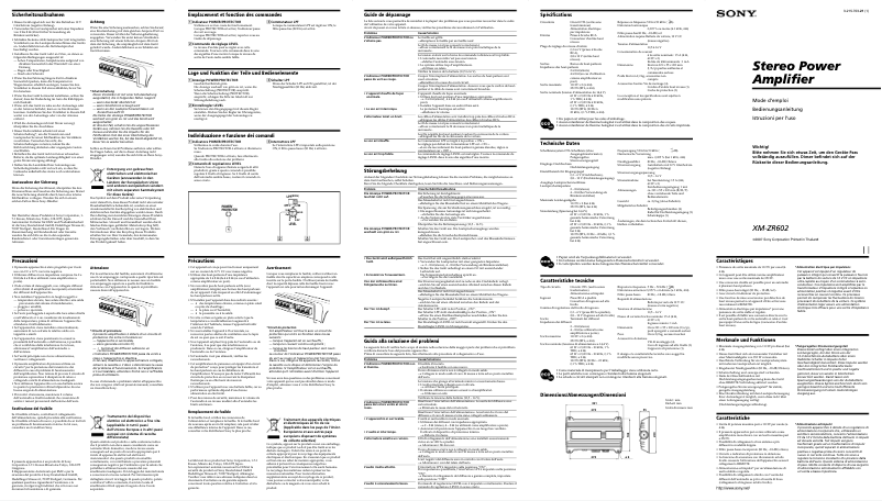 Página nº 1 - Manual de usuario Sony XM-ZR602