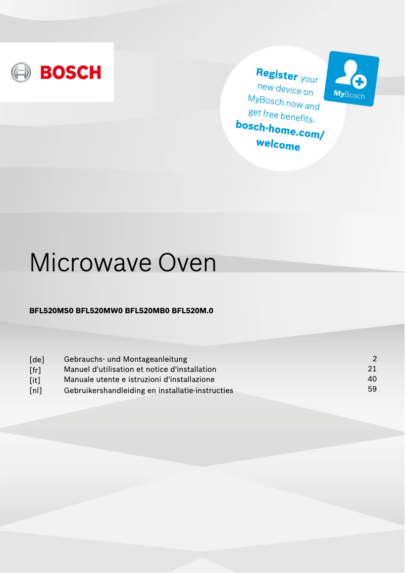 Página nº 1 - Manual de usuario Bosch BFL520MS0