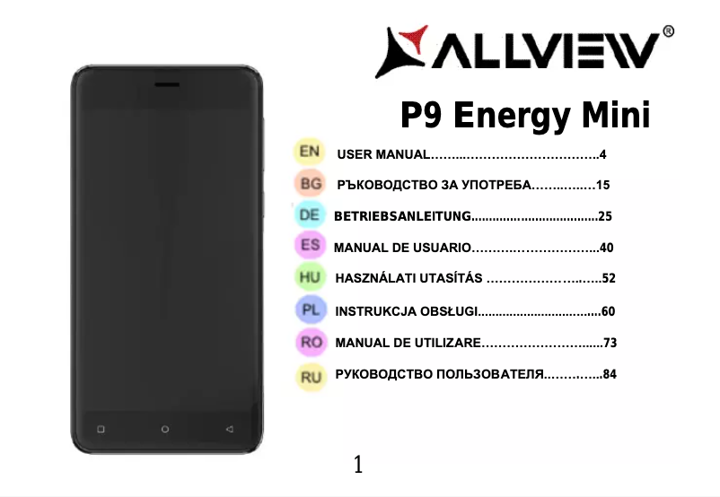 Página 1 del manual Manual de usuario Allview P9 Energy Mini