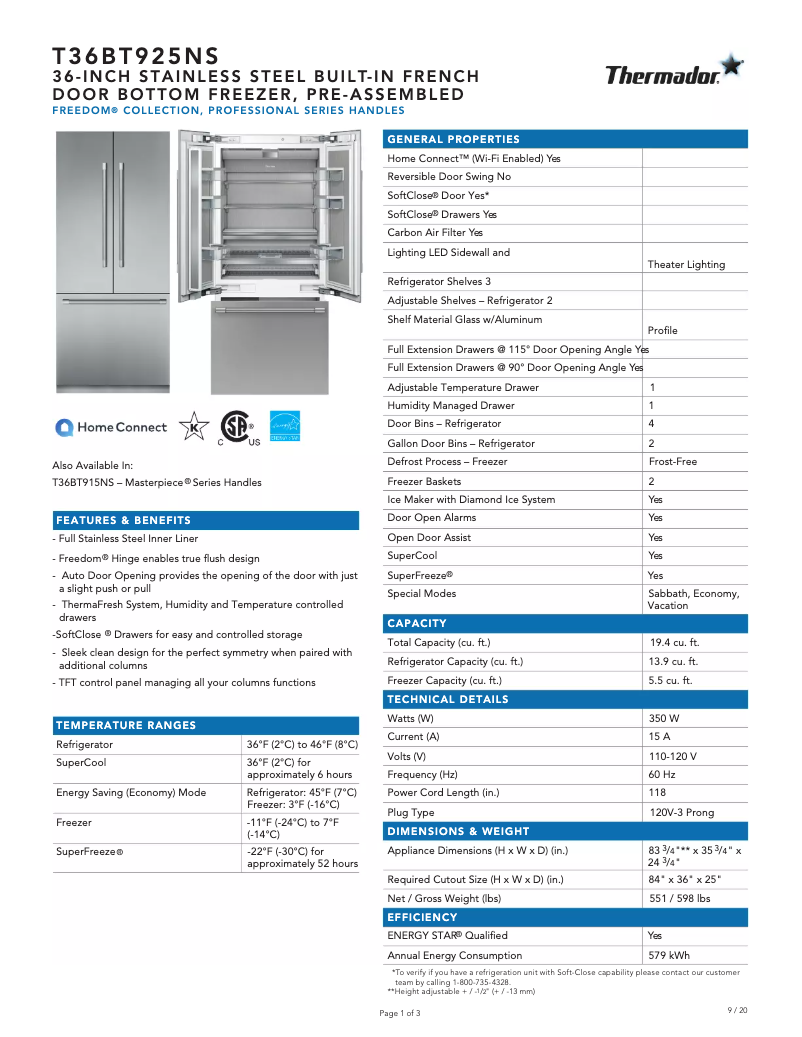 Imagen de la primera página del manual del dispositivo T36BT925NS