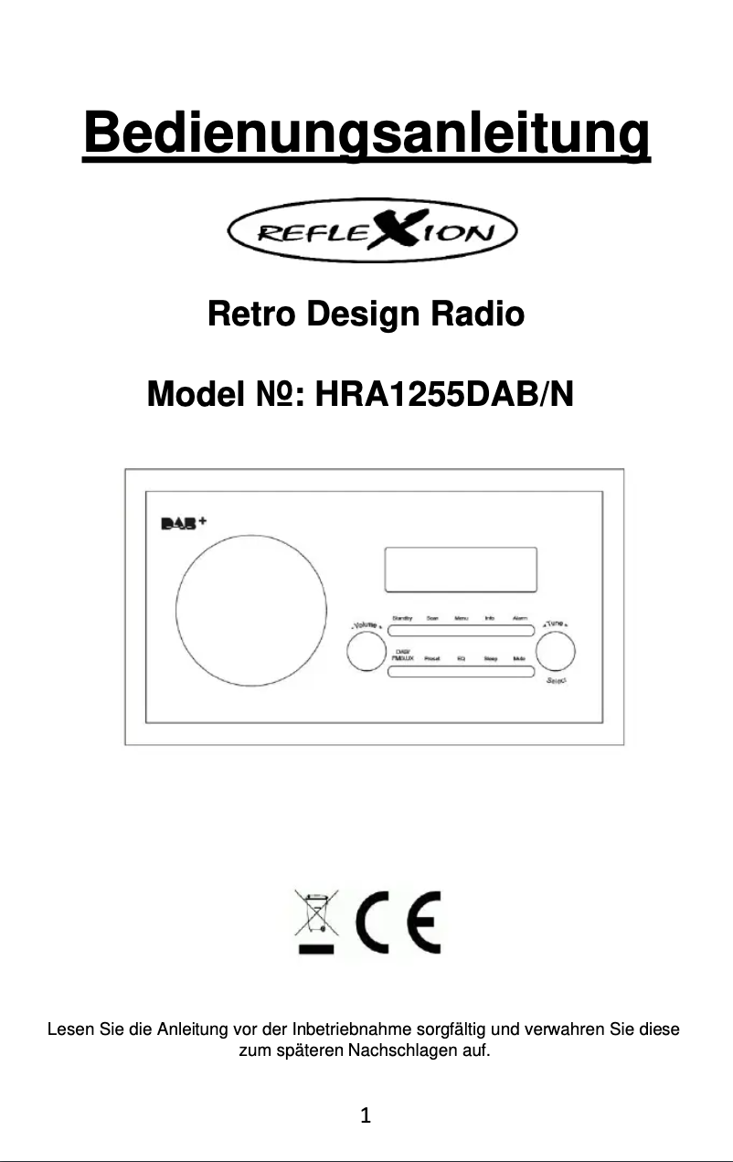 Página nº 1 - Manual de usuario Reflexion HRA-1255DAB