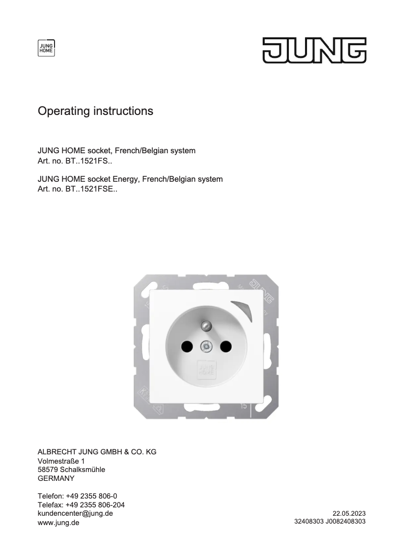 Página 1 del manual Manual de usuario JUNG BTLS1521FSE